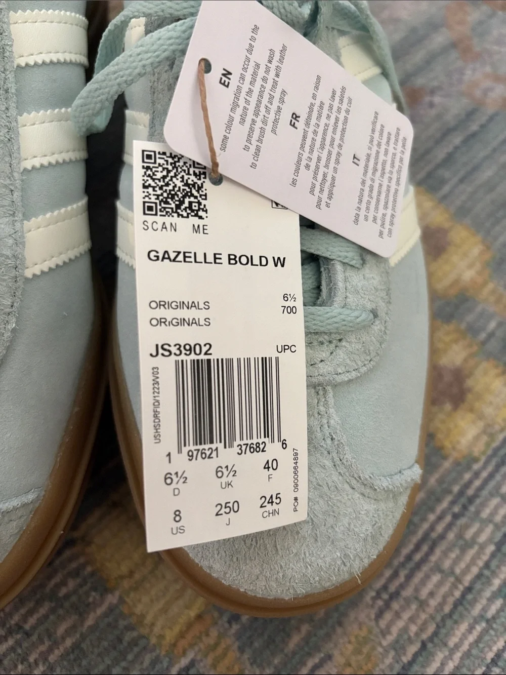 adidas Light Mint Green Platform Sneaker with Gum Sole